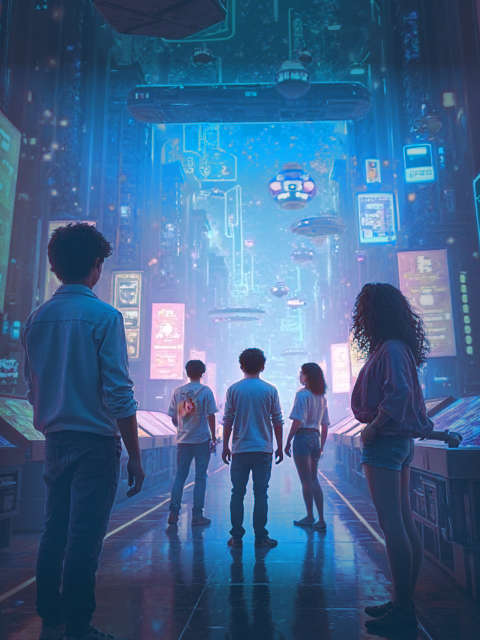 People looking at sci fi games, Quick and Fun Games to Play in FlashZon